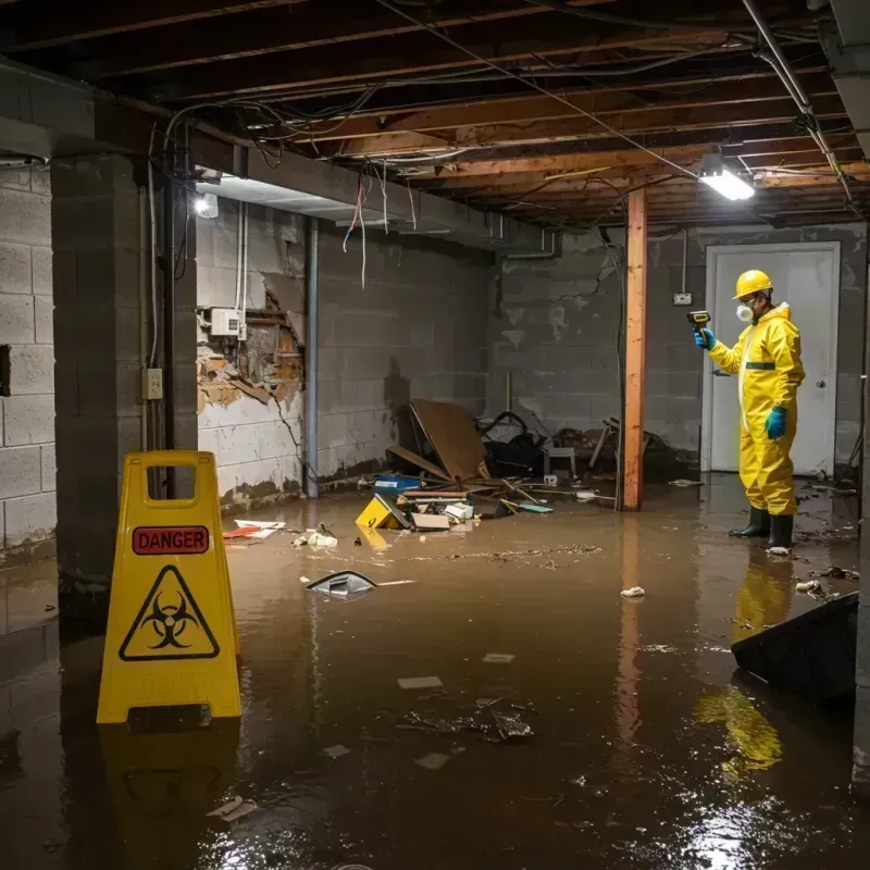 Flooded Basement Electrical Hazard in Saint Matthews, KY Property